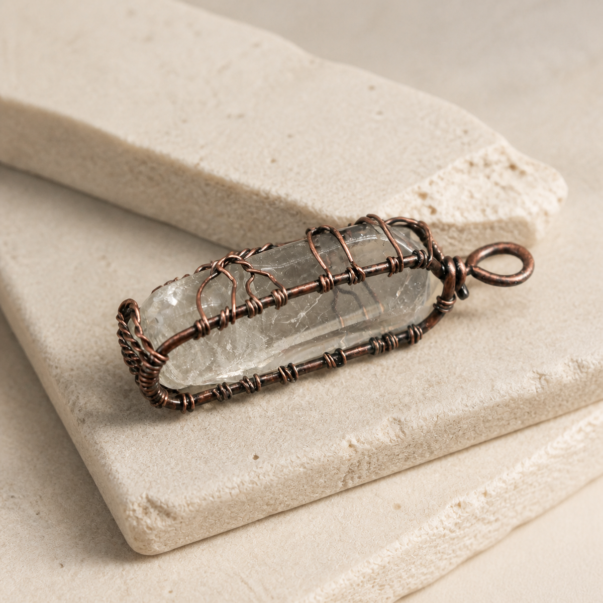 Natural Stone Crystal Pendant Necklace