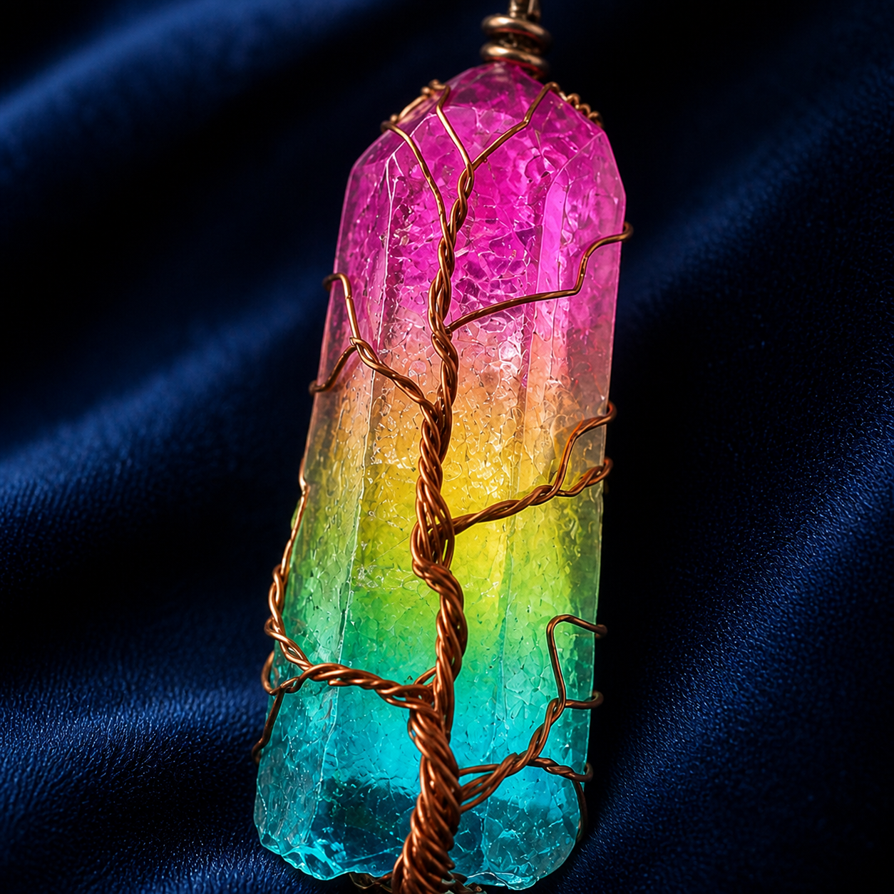 Natural Stone Crystal Pendant Necklace