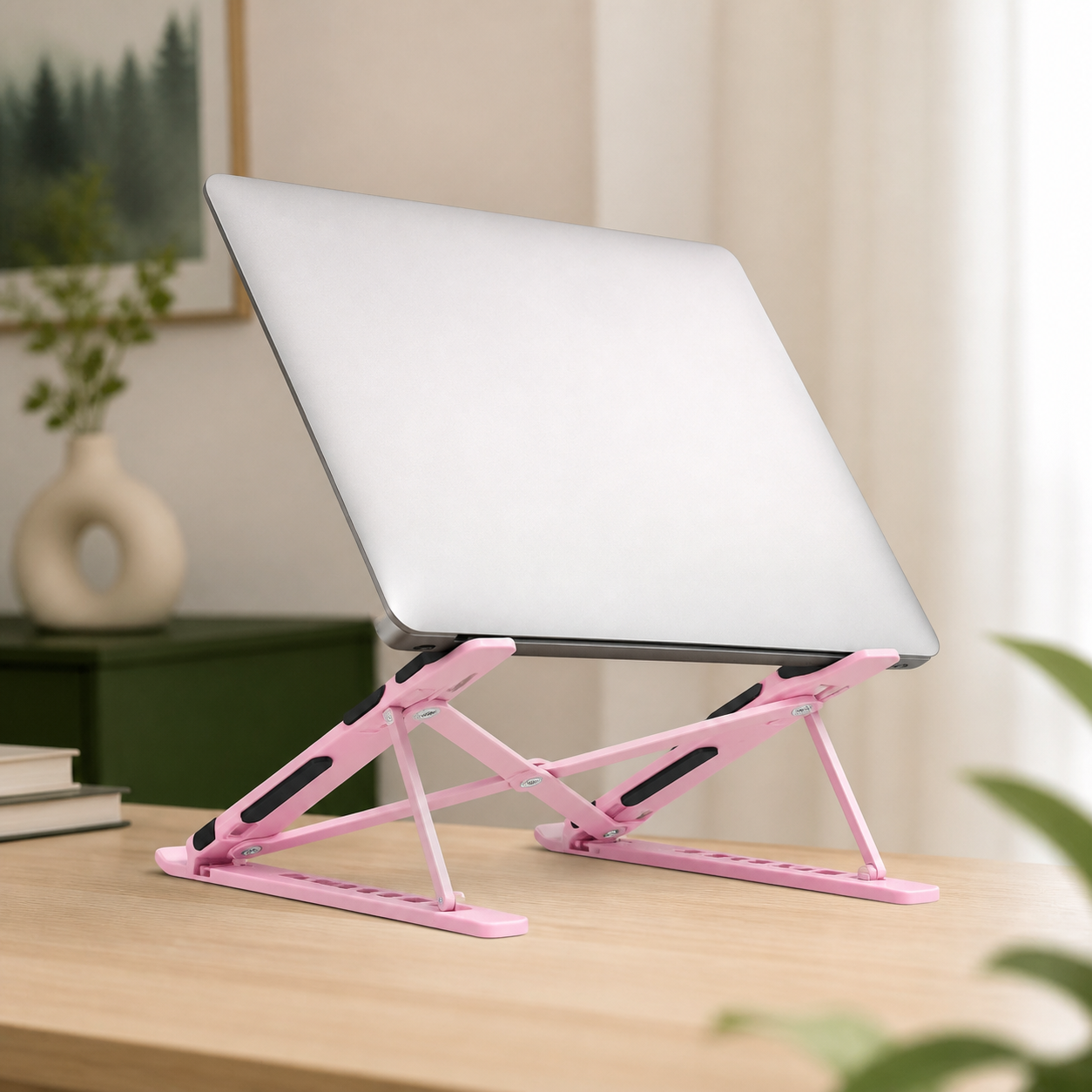 Support pliable N3 rose — Pink N3 foldable laptop stand