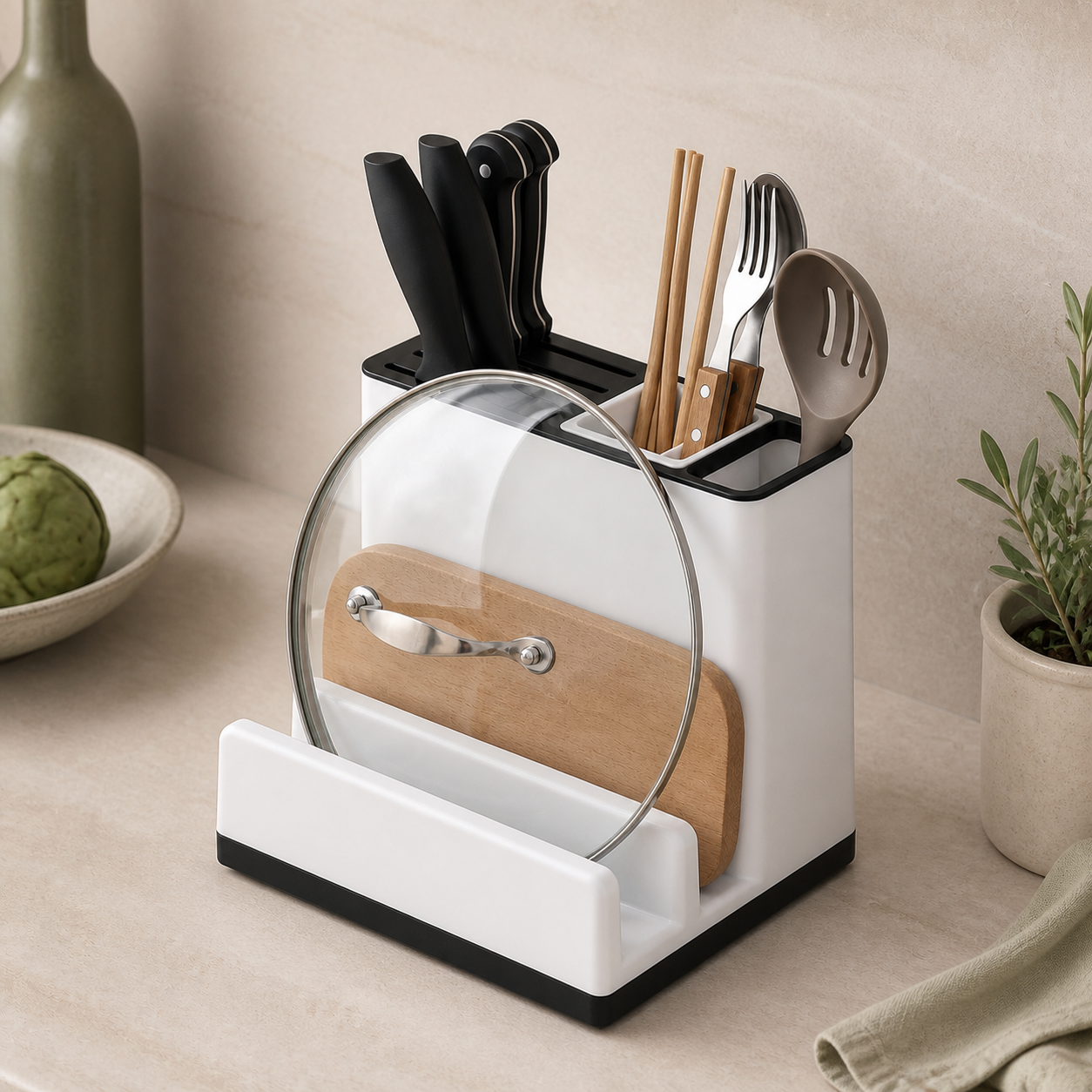 Multifunction kitchen organizer with drainer
