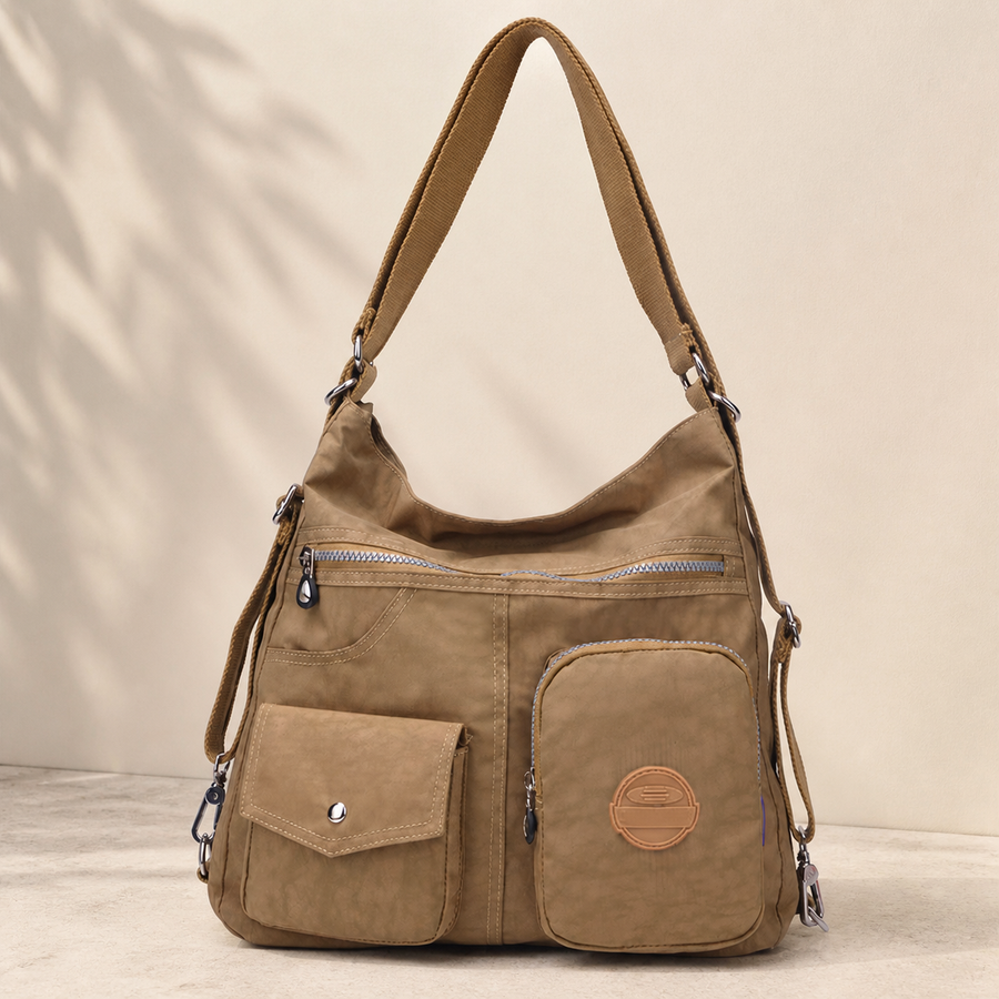 Sac convertible déperlant grande capacité — Beige kaki