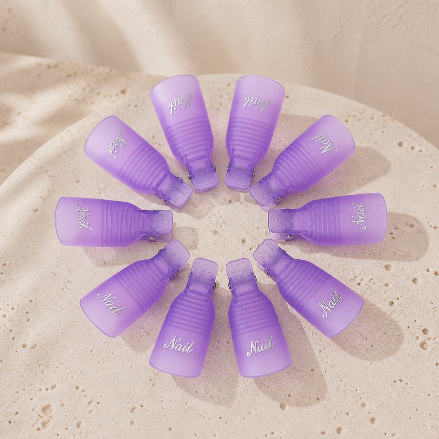 Lot de 10 pinces de dépose pour vernis gel — Violet