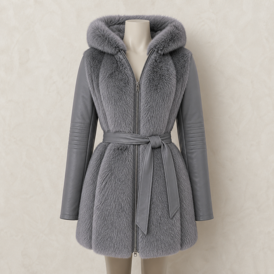 Veste longue ceinturée — Gris
