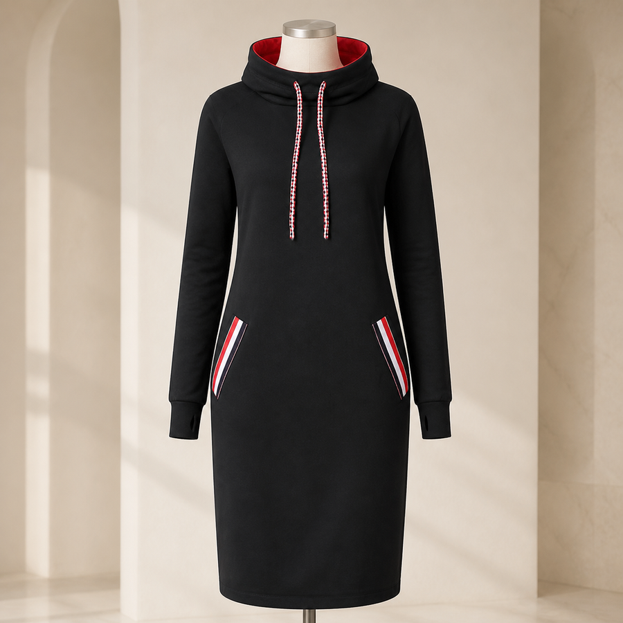 Robe sweat à col boule — Noir