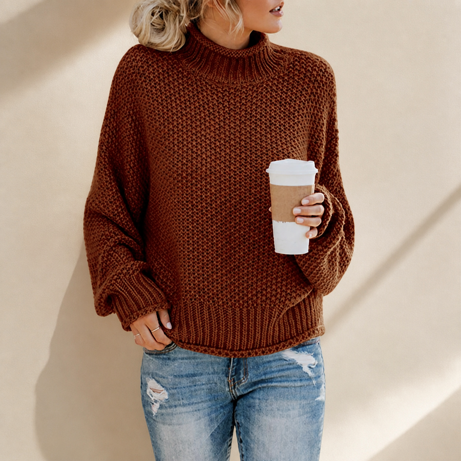 Pull ample en maille — Rouge brique