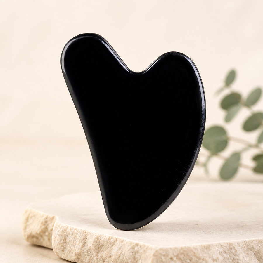 Pierre gua sha — Noir, forme large