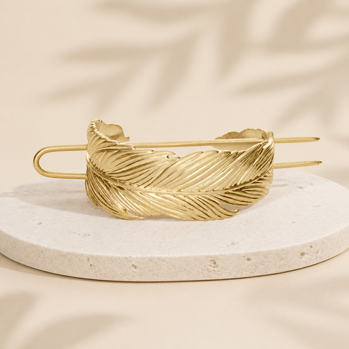 Accessoire de chignon en métal — Feuille — doré