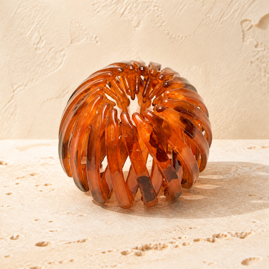 Pince ronde ajourée pour chignon — Orange
