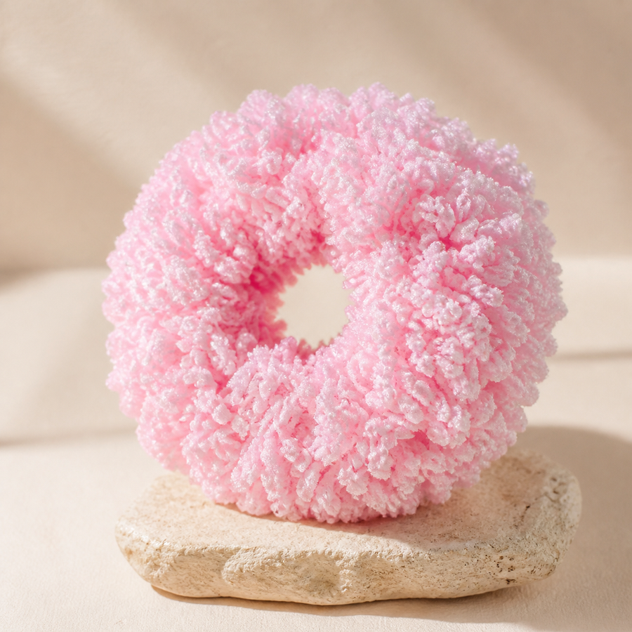 Chouchou en peluche irisée — Rose