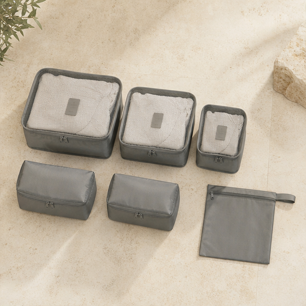 Ensemble de 6 organisateurs de voyage – coloris Gris