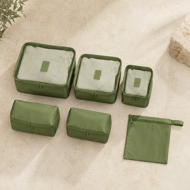 Ensemble de 6 organisateurs de voyage – coloris Vert