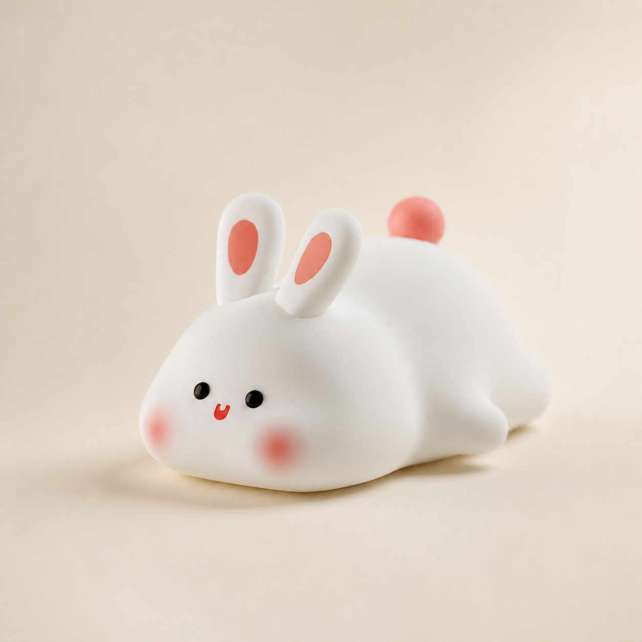 Veilleuse lapin tactile en silicone sur fond ivoire